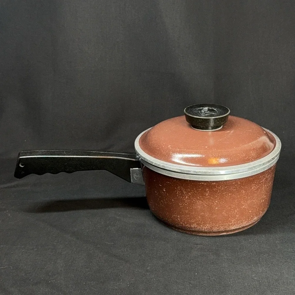 Vintage Club 2 Qt Saucepan With Lid Brown Aluminum Gas Electric Cookware 7in